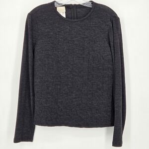 Mondi Escada Women's EU 40 US 12 Virgin Wool Quilted Long Sleeve Top heather Blk